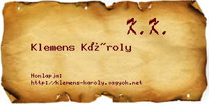 Klemens Károly névjegykártya